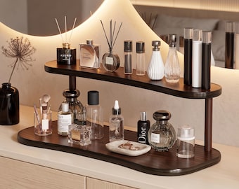Koffierek in vintage-stijl met dubbele laag, houten opbergrek, organizer voor handzetapparatuur op het bureau, displayrek voor de bar