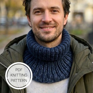 Halsvärmare, stickad halsvärmaremönster för män, unisex Dickie and Gaiter digital nedladdning, nybörjarvänlig PDF