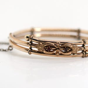 Antique historicism bangle metal around 1880 chiseled garnet, inside length: approx. 17cm