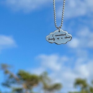 Bookish necklace: Wordsworth. Daffodils. I wandered lonely as a cloud. Solitude. Poetry. Walking. England. Stackable necklace. Spring.