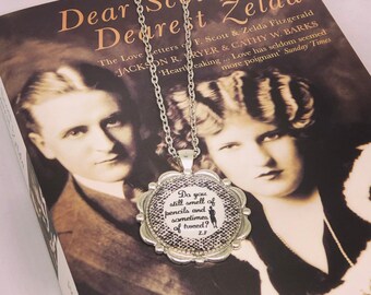 Bookish necklace: Zelda Fitzgerald's letter to Scott. Pencils and tweed. Love letter. Romantic gift. Autumn. Fall.