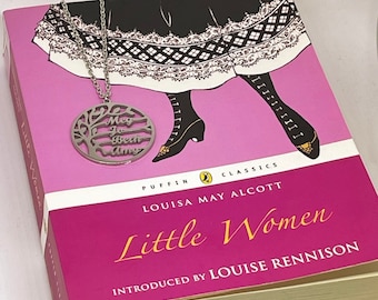 Bookish necklace: Little Women by Louisa May Alcott. Sister gift. Gift for daughter. Literary gifts. Literary classics. Christmas gift.