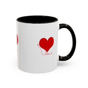 Red Heart with 'Love' Script Mug | Romantic Coffee Mug | Ceramic Mug | Cute Valentine Day Gift | Love Gift