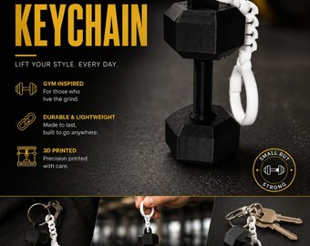 ミニダンベルキーホルダー｜3Dプリントジムアクセサリー、フィットネスギフト、ウェイトリフティングチャーム