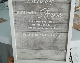 Gästebuch zum Geburtstag, personalisiertes Geburtstagsgeschenk, Geschenk von besten Freunden, Geschenk zum Abschied, Geschenk zur Rente