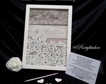 Picture frame guestbook, Dropbox, wedding guestbook, wedding book to wedding, drop in, vintage, wedding decoration, wedding gift, white, hearts