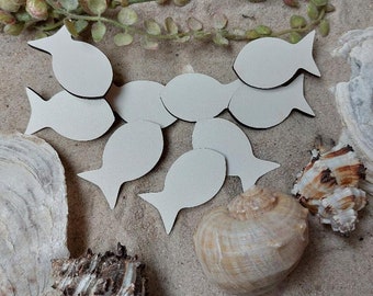 Wooden fish painted white for inserting into our guest books or as a decoration for baptisms or confirmations