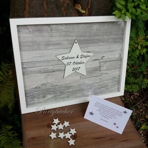 Guestbook frame, wedding guestbook, stars, grey, gift to wedding, wedding decoration, personalized gift to wedding