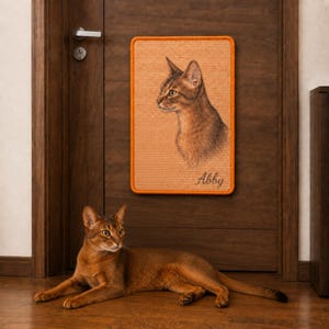 Custom Cat Scratch Mat from Photo, Personalized Pet Portrait Scratcher