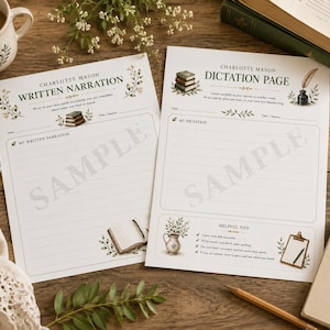 Charlotte Mason Narration Dictation Packet, Homeschool Language Arts PDF