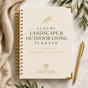 Luxe landschaps- en buitenlevenplanner | Landschapsplanner | Tuinontwerpplanner | Planmap voor terras en achtertuin (PDF)