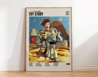 Plakat filmowy „Toy Story”, wystrój pokoju Andy’ego, animacja Pixara (pobranie cyfrowe)