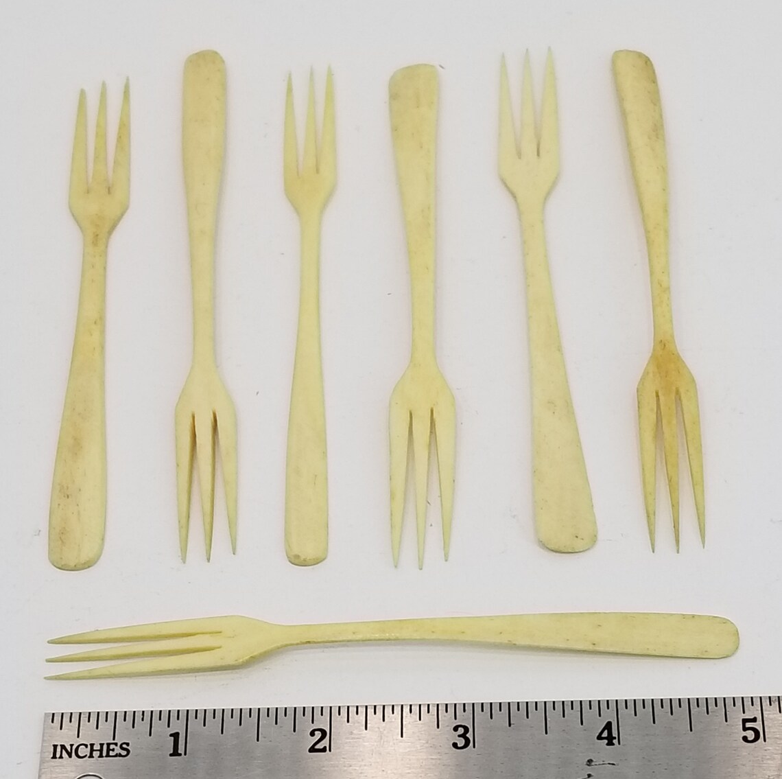 7 Pieces Vintage Pickle Olive Fork Made of Bone or Similar Etsy