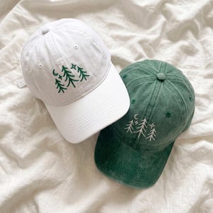 Embroidered Bachelorette Hat, Bachelorette Party Hat, Forest Moon Baseball Cap, Bride Camping Hat, Bridal Party Gift
