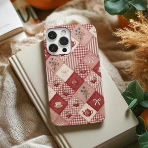Funda para teléfono Cherry Coquette, funda resistente con lazo floral vintage, para iPhone, Samsung y Google Pixel.