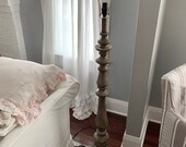 62 quot large wood faux floor lamp shabby french rustic Nordic chic light resin heavy weathered