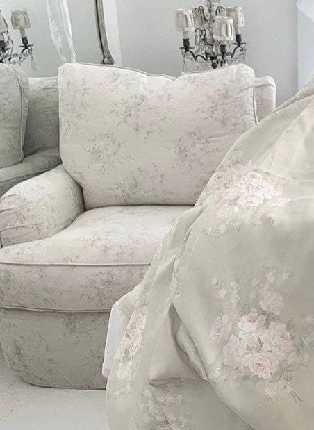 Shabby Chic Chaise Slipcover For Chaise Lounge Chair Rachel