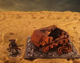 Wrack eines imperialen Weltraumpanzers | 28-mm-Gelände für Science-Fiction-Kriegsspiele