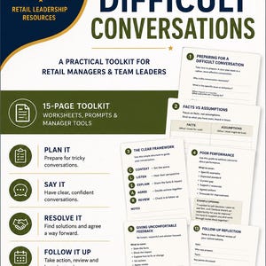 Toolkit voor managers over moeilijke gesprekken | Sjabloonen voor prestatiebeoordeling en feedback van medewerkers | PDF voor retailmanagers