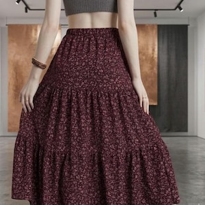 Tiered Skirt Sewing Pattern for Women PDF ,Skirt PDF Sewing Pattern, Long Skirt Pattern, Beginner Sewing Pattern, Women Sewing Pattern S-XL