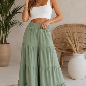 Tiered Pants Pattern, Women Pants Sewing Pattern, Wide Leg Pants Pattern, Pants Pattern, Sewing Patterns, Women Sewing Pattern