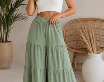 Tiered Pants Pattern, Women Pants Sewing Pattern, Wide Leg Pants Pattern, Pants Pattern, Sewing Patterns, Women Sewing Pattern