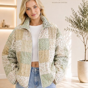 Jacket Sewing Pattern for Women | Coat Pattern | Sewing Patterns | Women Sewing Pattern Patchwork | Beginner Jacket, Quilted Jacket