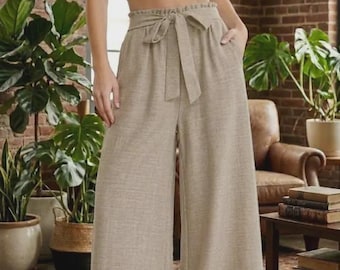 Palazzo Pants Sewing Pattern | Elastic Waistband Pants | Wide Leg Pants | Women Sewing Pattern | High Waisted Pants Pattern | Women Trousers
