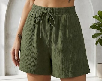 Easy Shorts Pattern | Women Shorts Pattern | Beginner Shorts Pattern | Elastic Waistband Shorts | High Waist Wide Leg Shorts Sewing Patterns