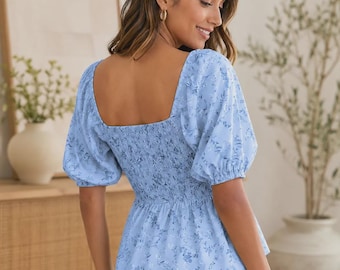 Blouse Sewing Pattern, Top Pattern, Milkmaid Top Blouse Pattern, Peplum Top, Peplum Blouse, Cottagecore Pattern, Shirred Top Pattern