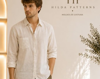 Shirt Sewing Pattern for Men, Shirt Pattern Men, Button Up Shirt Pattern, Shirt Pattern, Sewing Patterns for Men, Long Sleeved Shirt Pattern