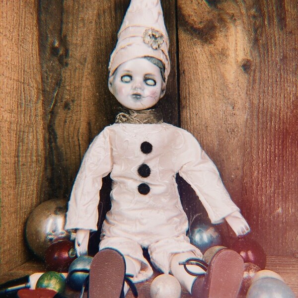 OOAK Art Horror Gruselige Gothic Puppe Handgemachte Kleidung Repainted von Lawn Walker