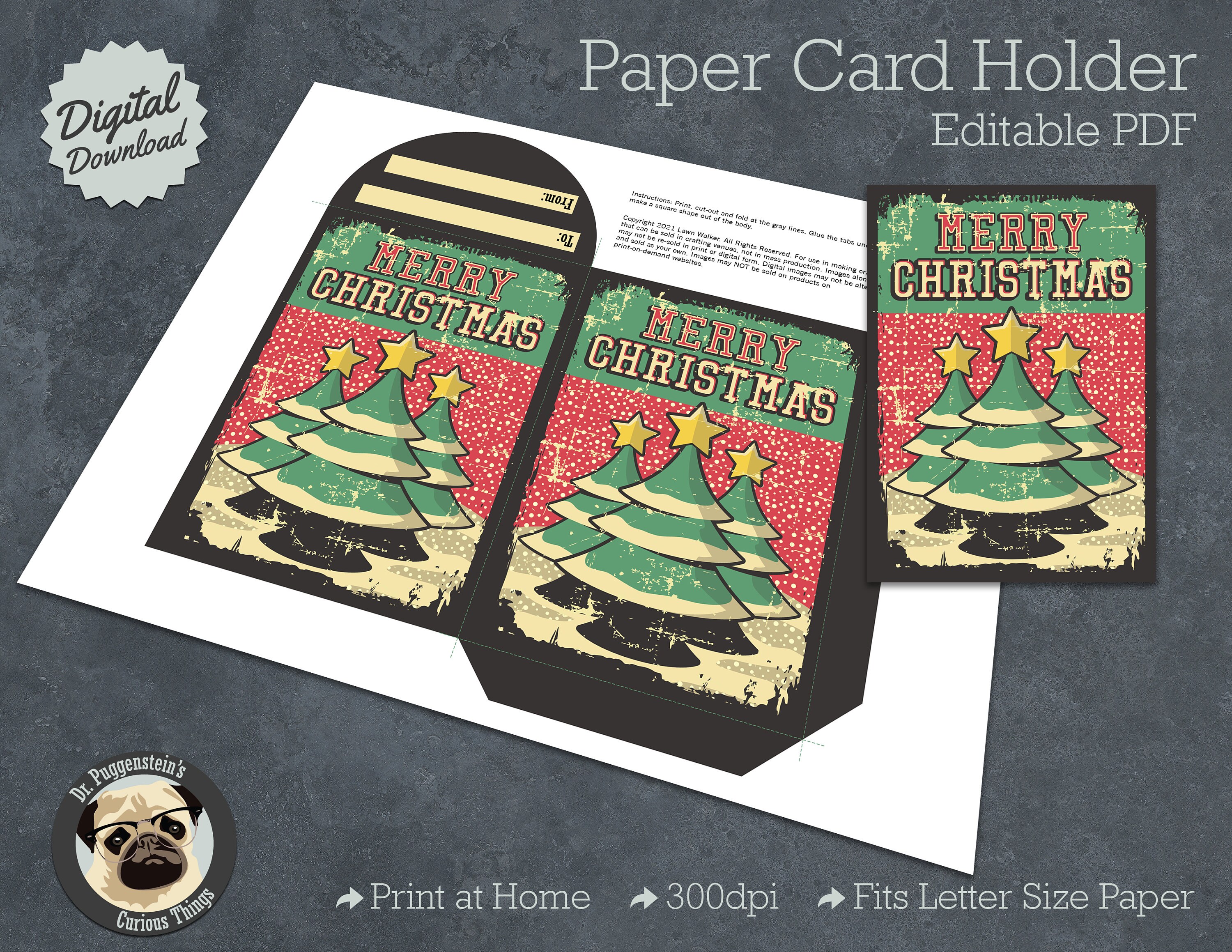 Editable PDF Rustic Christmas Xbox Gift Card 4 X