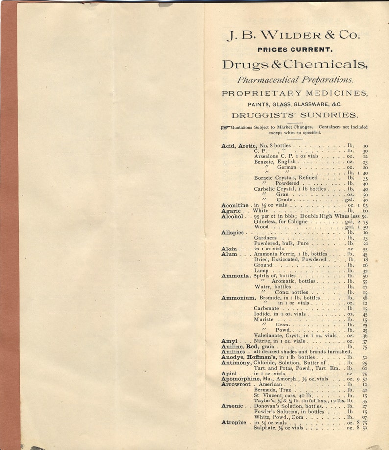 Digital Download of Antique 1885 J.B. Wilder & Co. Druggies Sundies ...
