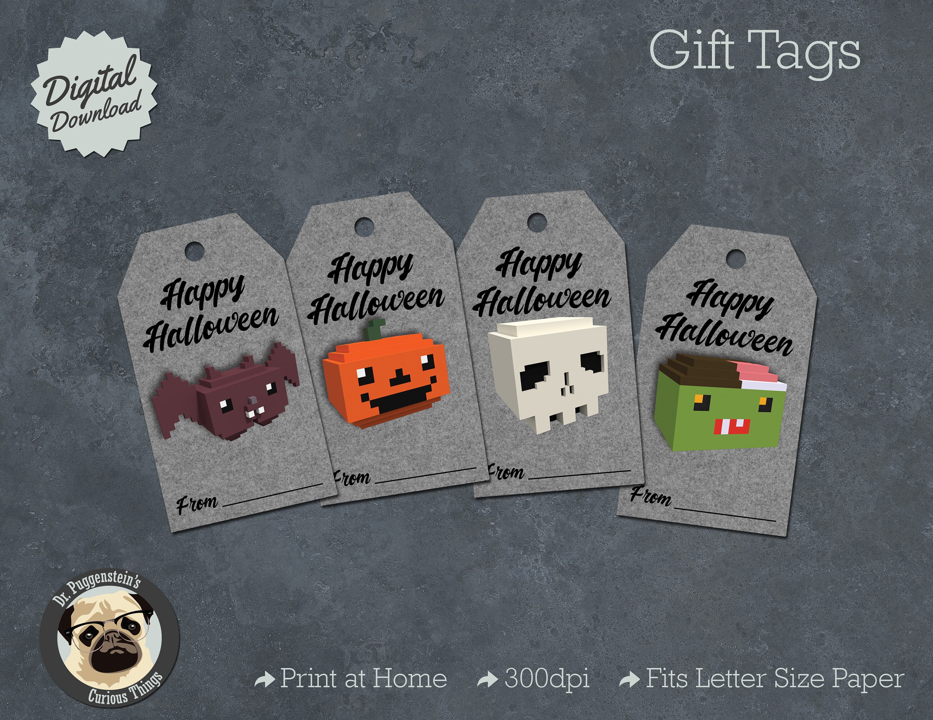 Happy Halloween Voxel Pixel Art Gift Party Favor s 2 Etsy