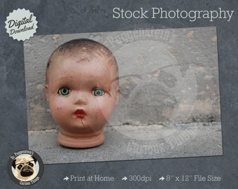 Halloween Creepy Doll Head Stock Photography