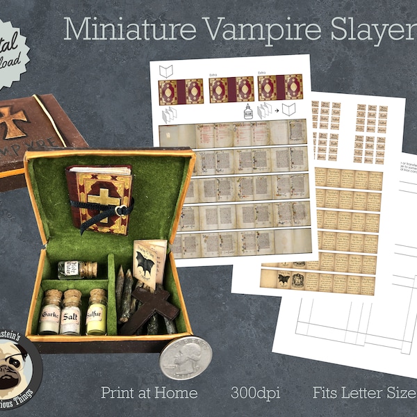 Digital Download Make Your Own Miniature 1:16 Scale Vampire Slayer Kit