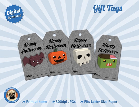 Happy Halloween Voxel Pixel Art Gift Party Favor s 2 Etsy