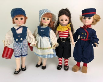 4 Vintage 1976 Storybook Effanbee Dolls for Crafting Creepy Assemblage Art