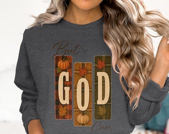 Pero Dios puede caer. Camiseta cristiana inspiradora a cuadros.