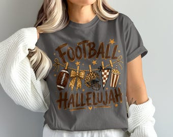 Camiseta de fútbol "Aleluya" / Casco con estampado de leopardo y lazo brillante