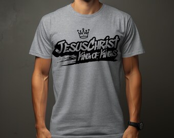 Camiseta cristiana con la corona de Jesucristo Rey de Reyes / Ropa de fe / Regalo religioso para creyentes