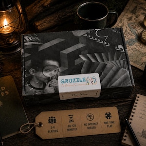 Gruzzle - The Map Mystery Puzzle Game – Family Friendly Offline Escape Room Box