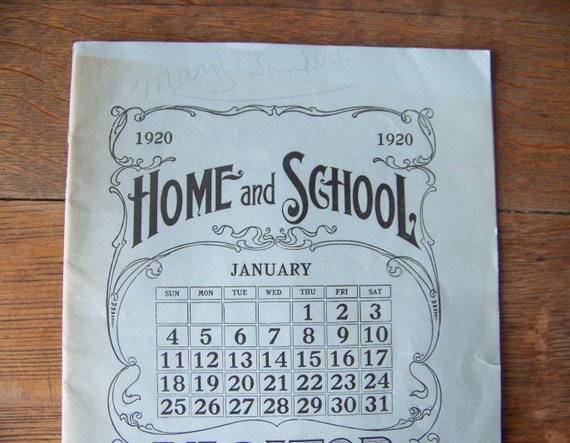 Vintage Home And School Book 1920 Home And School Visitor Book Vintage Elementary School Book One Room School House Free Shipping U S