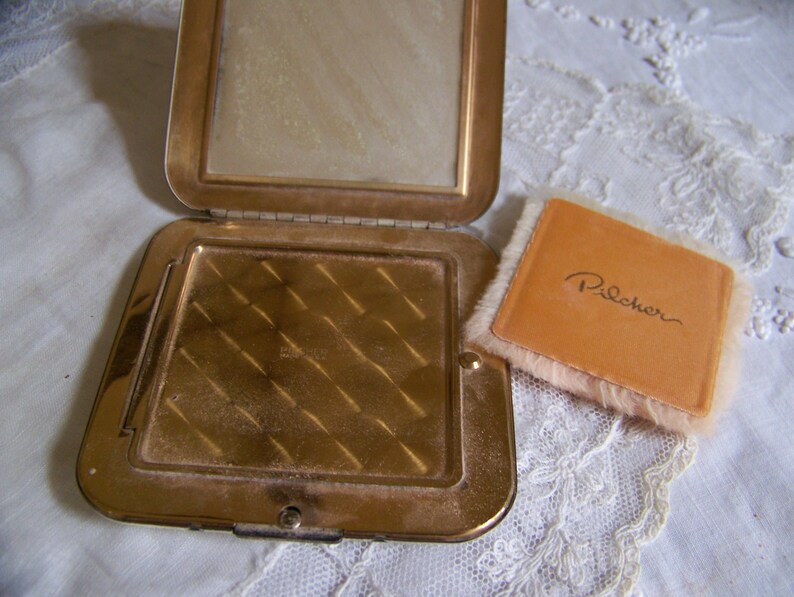Vintage Pilcher Compact with Mirror and Original Powder and Etsy