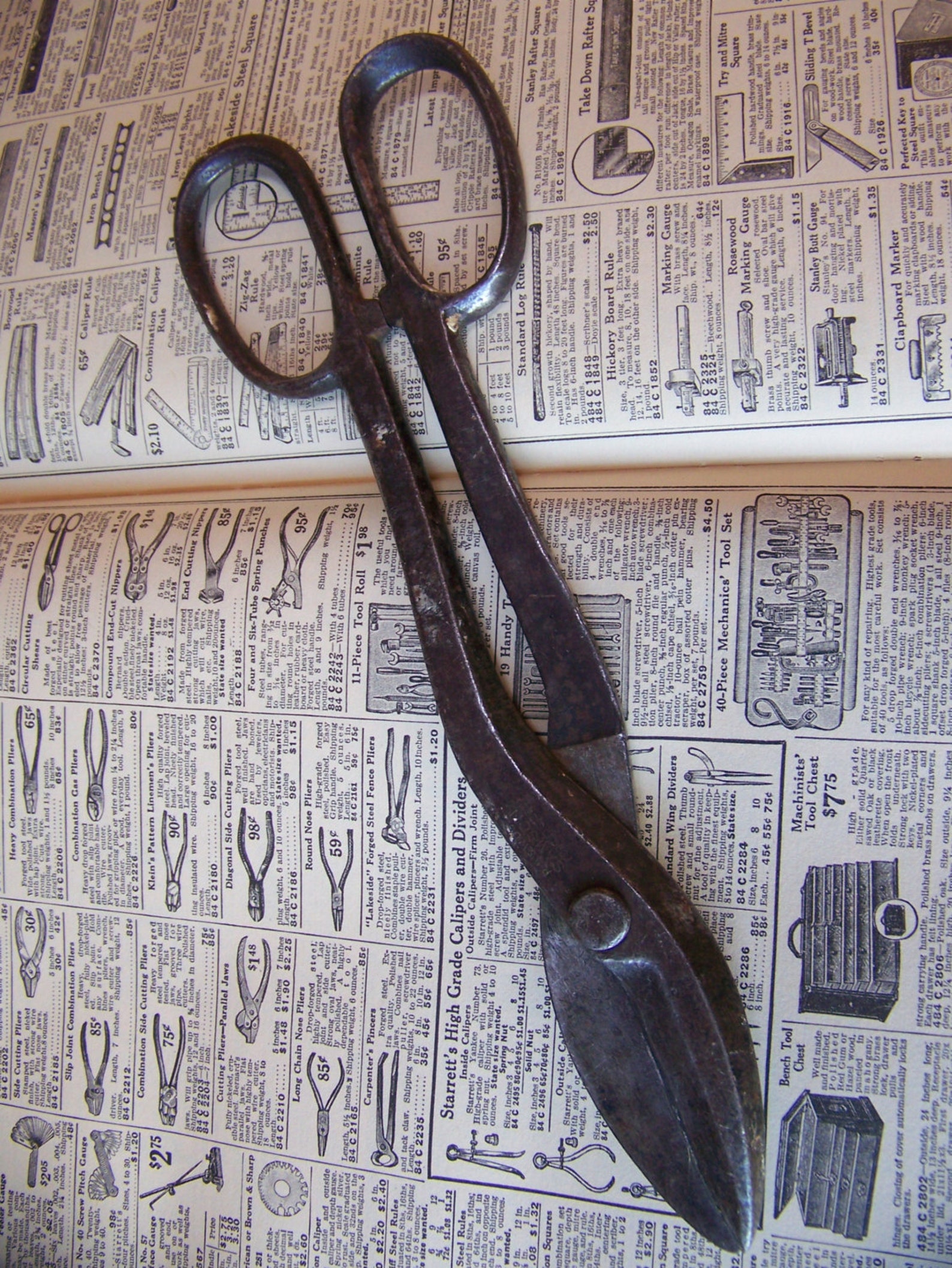 Antique Tin Snips Made in USA.Rustic Industrial Tool.Large Tin Etsy