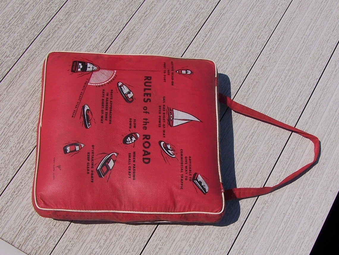Vintage Boat Cushion.Retro Red Boat Cushion with Boating Etsy