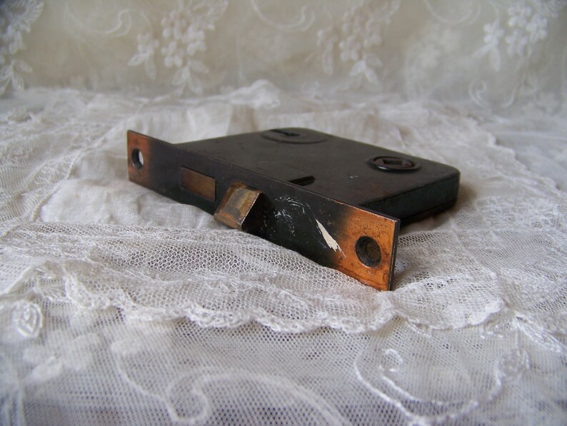 Antique Door Lock Box.Antique Mortise Lock Box.Brass Lock Box.Salvaged Door Hardware.Antique Door Hardware.Restoration Hardware.Antique Lock