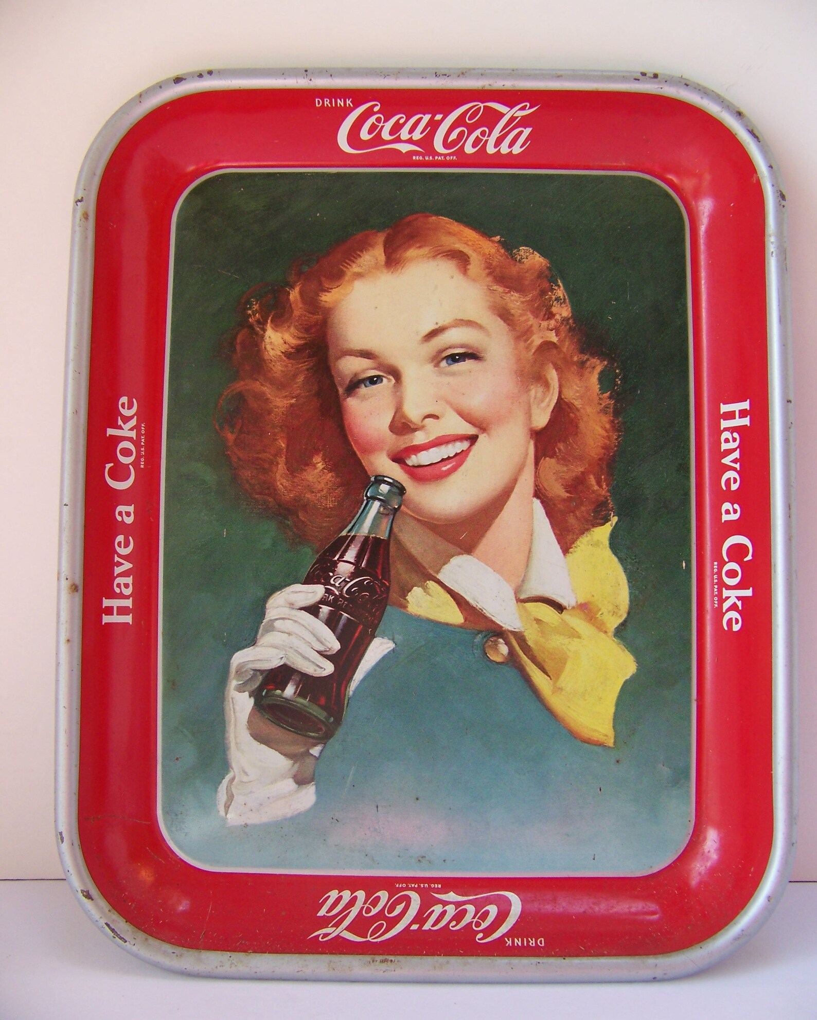 Vintage Coca Cola Tray 1950's Red Head Girl.Coca Cola Etsy