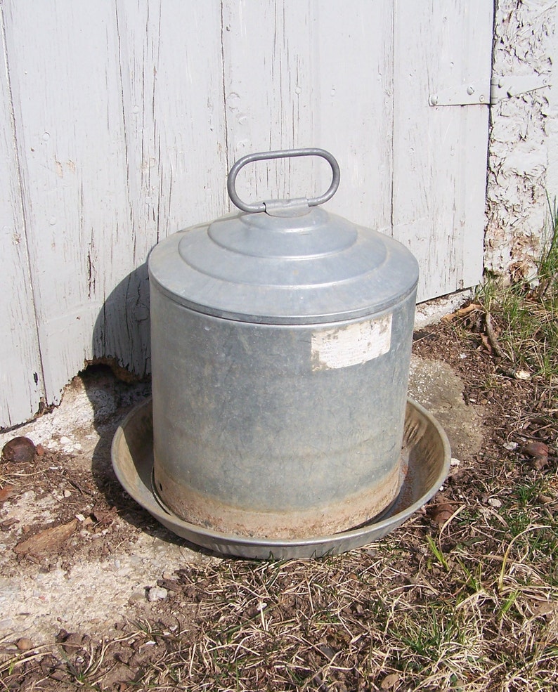 Vintage Chicken Feeder.Vintage Chicken Waterer.Galvanized Etsy